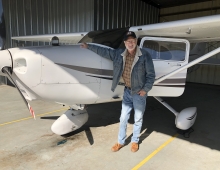 Ted Nyquist with his plane